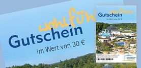 Bild eines Gutscheins mit Sommerbild der Mineraltherme