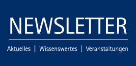 Newsletterschriftzug auf blauem Hintergrund Newsletterschriftzug auf blauem Hintergrund